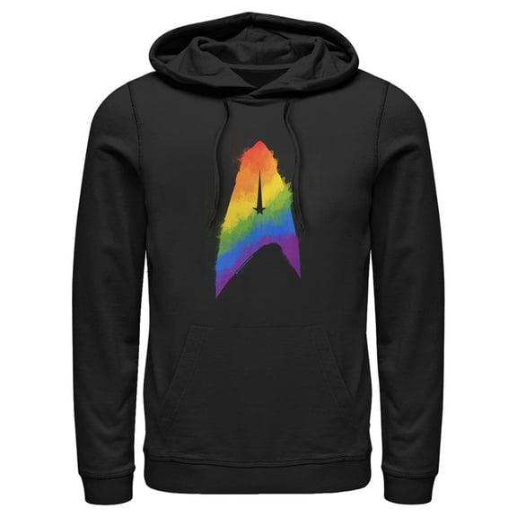 Men's Star Trek: Discovery Pride Delta Insignia  Pull Over Hoodie Black Medium