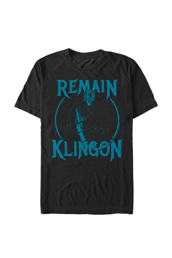 Men's Star Trek: Discovery Remain Klingon Blue Circle Graphic Tee Black X Large