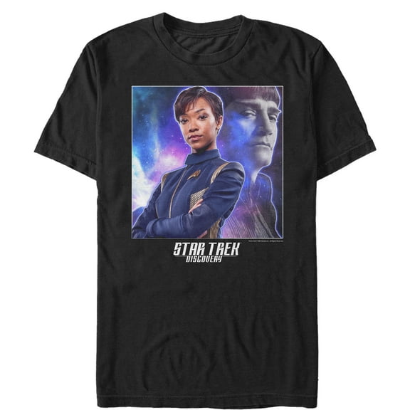 Men's Star Trek: Discovery Sarek & Michael Burnham Galaxy Pose  Graphic Tee Black Large