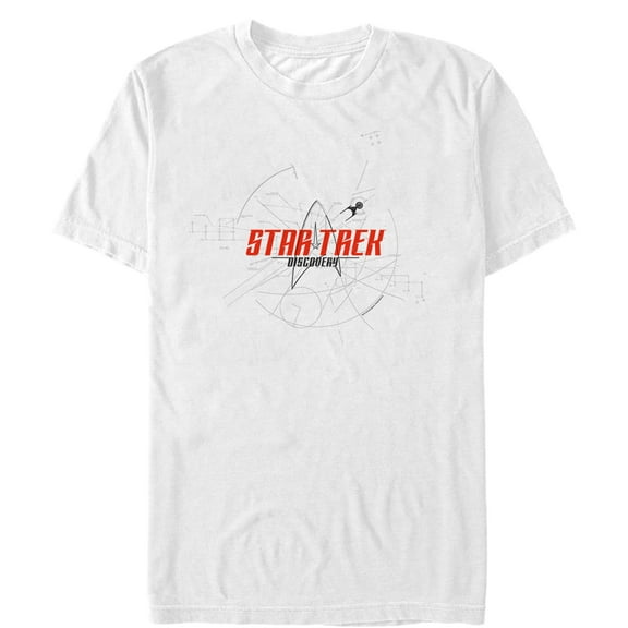 Men's Star Trek: Discovery Schematic Show Title Logo  Graphic Tee White Medium