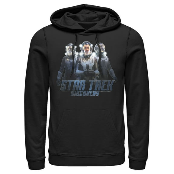 Men's Star Trek: Discovery Spacesuit Crew  Pull Over Hoodie Black 3X Large