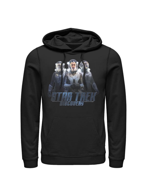 Men's Star Trek: Discovery Spacesuit Crew Pull Over Hoodie Black 3X Large