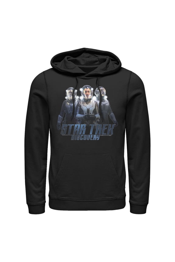 Men's Star Trek: Discovery Spacesuit Crew Pull Over Hoodie Black 3X Large