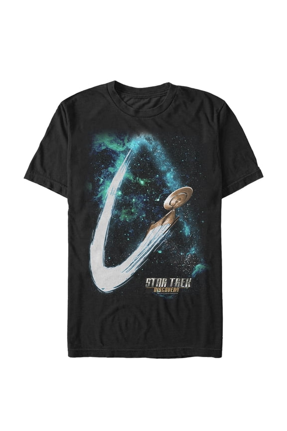 Men's Star Trek: Discovery USS Discovery Galaxy Flight  Graphic Tee Black Medium