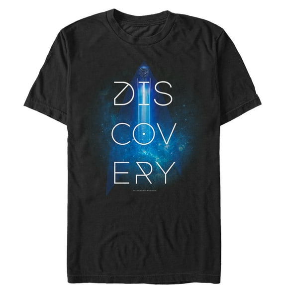 Men's Star Trek: Discovery USS Discovery Galaxy Warp Speed Graphic Tee Black Large