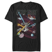 Men's Star Trek Enterprise Space War Graphic Tee Black X Large