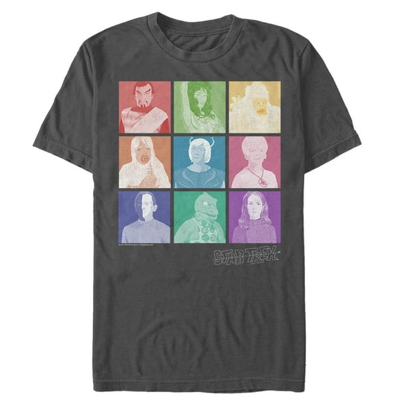 Men's Star Trek Famous Alien Picture Tiles  Graphic Tee Charcoal X Large