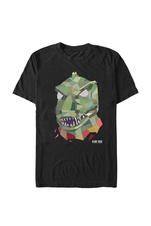 Men's Star Trek Geometric Gorn Alien Graphic Tee Black Large