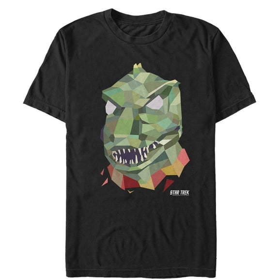 Men's Star Trek Geometric Gorn Alien  Graphic Tee Black Medium