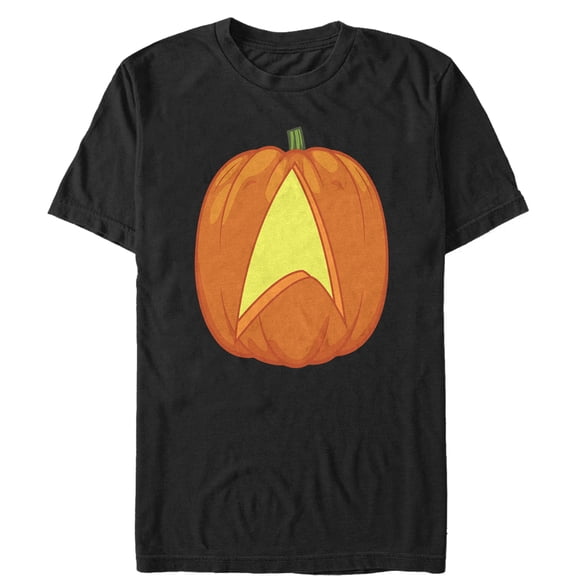 Men's Star Trek Halloween Starfleet Pumpkin  Graphic Tee Black X Large
