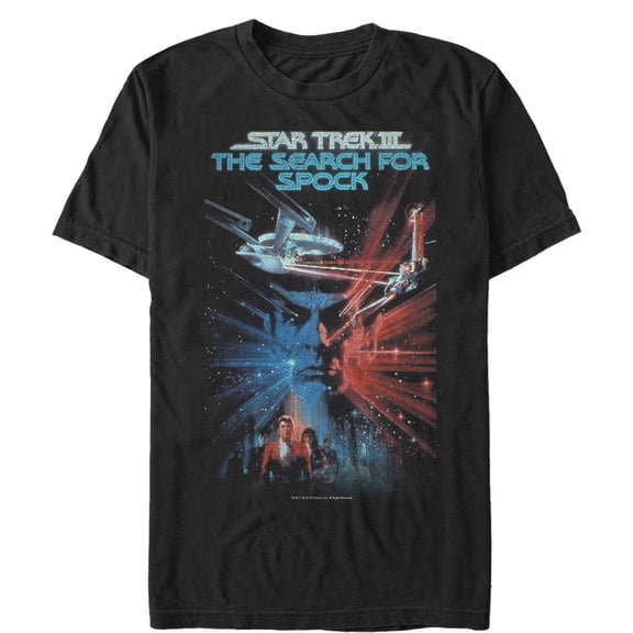 Men's Star Trek III: The Search for Spock Movie Poster Graphic Tee Black 2X Large
