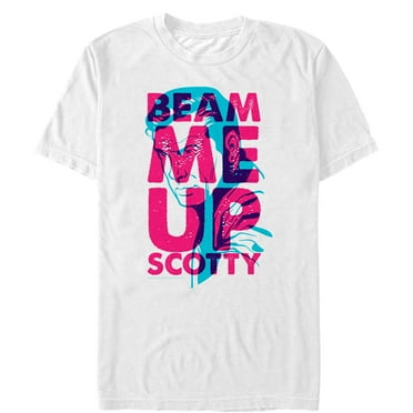 Men's Star Trek Kirk Beam Me Up Scotty 3D  Graphic Tee White X Large