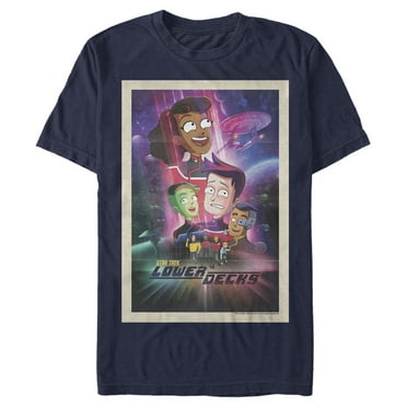 Men's Star Trek: Lower Decks Crew Poster  Graphic Tee Navy Blue Medium