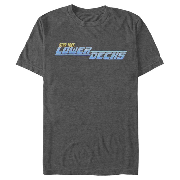 Men's Star Trek: Lower Decks Lower Decks Logo  Graphic Tee Charcoal Heather 2X Large