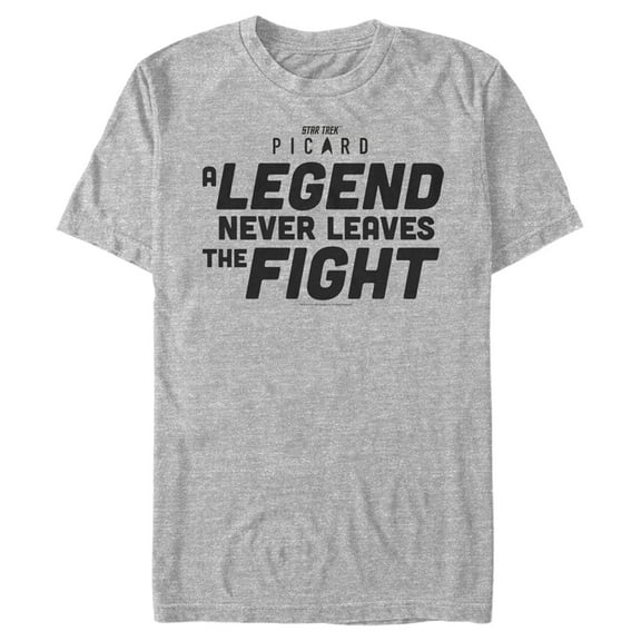 Men's Star Trek: Picard A Legend Never Leaves the Fight Logo  Graphic Tee Athletic Heather Medium