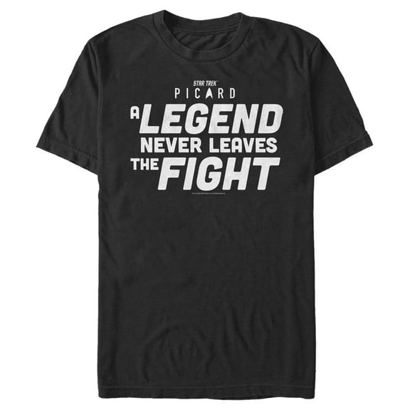 Men's Star Trek: Picard A Legend Never Leaves the Fight Logo  Graphic Tee Black Large