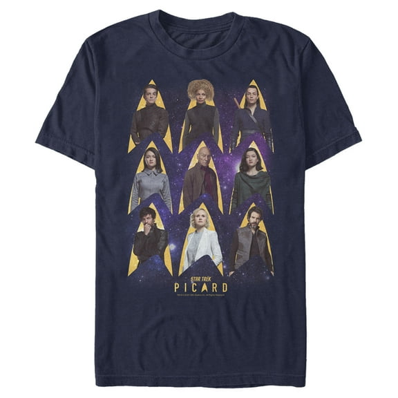 Men's Star Trek: Picard Crew Portraits  Graphic Tee Navy Blue 3X Large