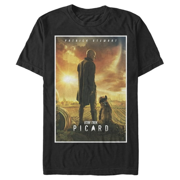 Men's Star Trek: Picard Number One and Picard Poster  Graphic Tee Black Large