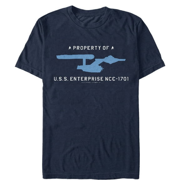 Men's Star Trek Property of Enterprise NCC-1701  Graphic Tee Navy Blue 3X Large