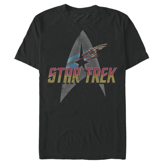 Men's Star Trek Retro Starfleet Logo Graphic Tee Black 3X Large