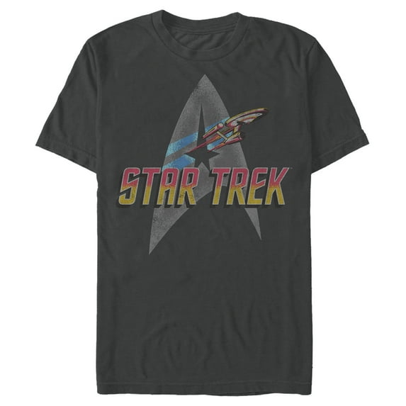 Men's Star Trek Retro Starfleet Logo Graphic Tee Charcoal Medium