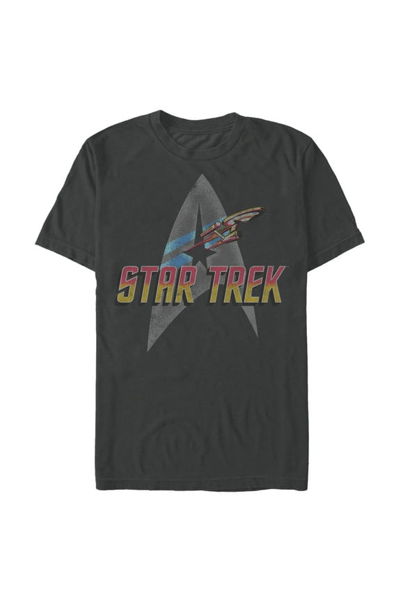 Men's Star Trek Retro Starfleet Logo Graphic Tee Charcoal X Large