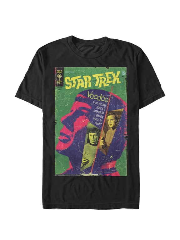 Men's Star Trek Spock's The Voodoo Planet Comic Page Graphic Tee Black 3X Large