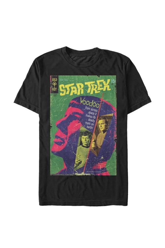 Men's Star Trek Spock's The Voodoo Planet Comic Page  Graphic Tee Black Small
