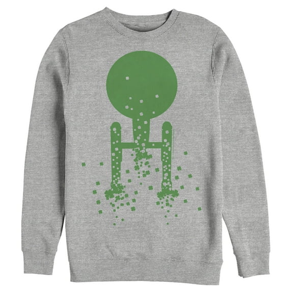 Men's Star Trek St. Patrick's Enterprise Clover Fill Sweatshirt Athletic Heather Large