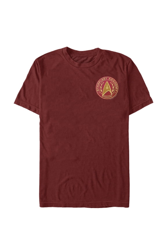 Men's Star Trek Starfleet Academy Command Badge  Graphic Tee Cardinal X Large