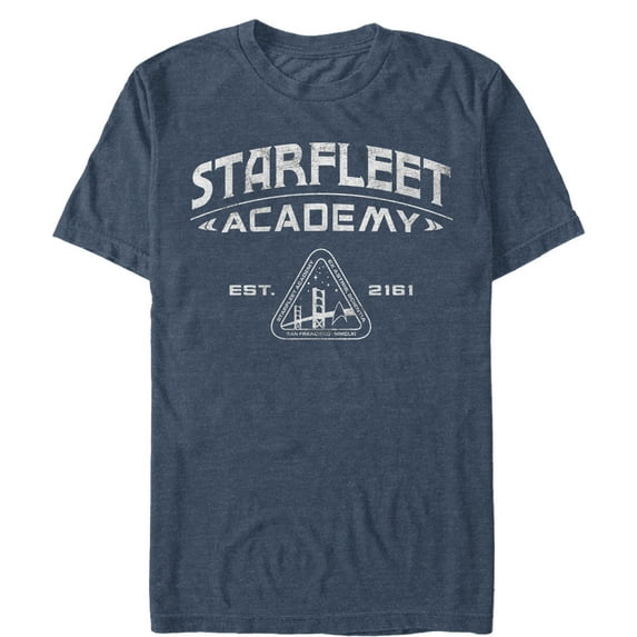 Men's Star Trek Starfleet Academy Emblem Est. 2161 Graphic Tee Navy Blue Heather Large