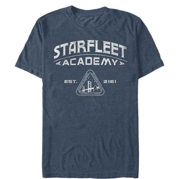 Men's Star Trek Starfleet Academy Emblem Est. 2161 Graphic Tee Navy Blue Heather Large