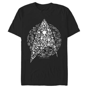 Men's Star Trek Starfleet Icon Collage  Graphic Tee Black Medium