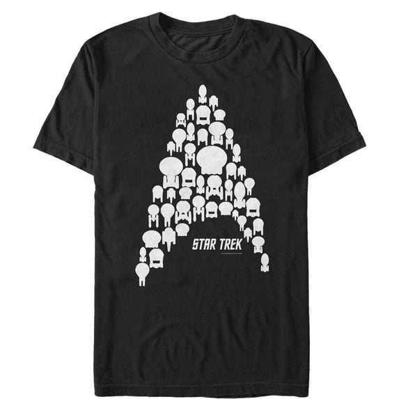 Men's Star Trek Starfleet Ship Collage Graphic Tee Black 3X Large