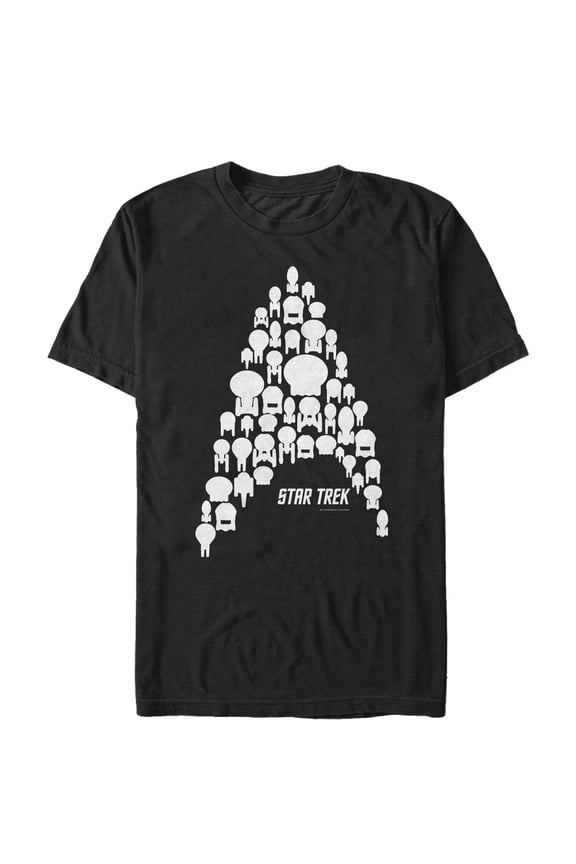 Men's Star Trek Starfleet Ship Collage  Graphic Tee Black 3X Large