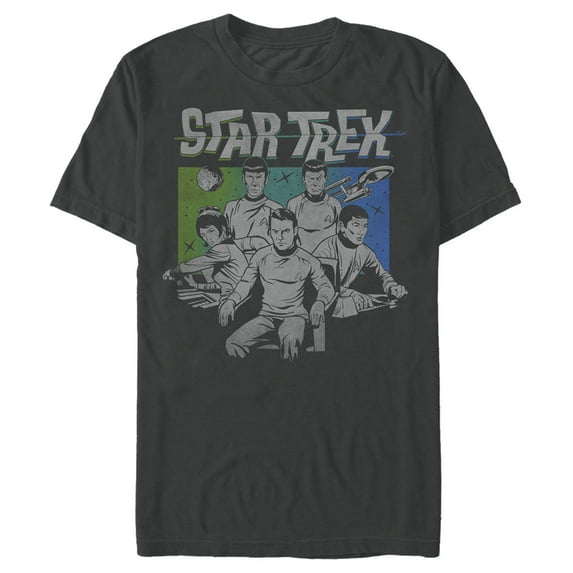 Men's Star Trek: The Animated Series Kirk and Crew Graphic Tee Charcoal Large