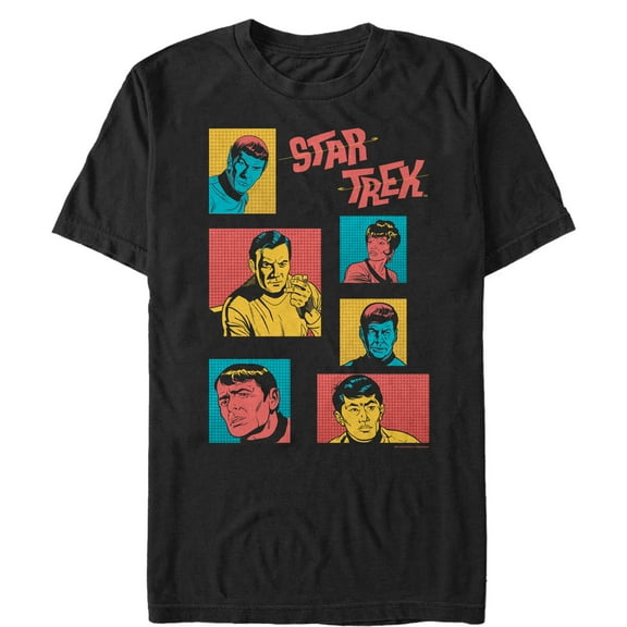 Men's Star Trek: The Animated Series Retro Character Squares Graphic Tee Black X Large