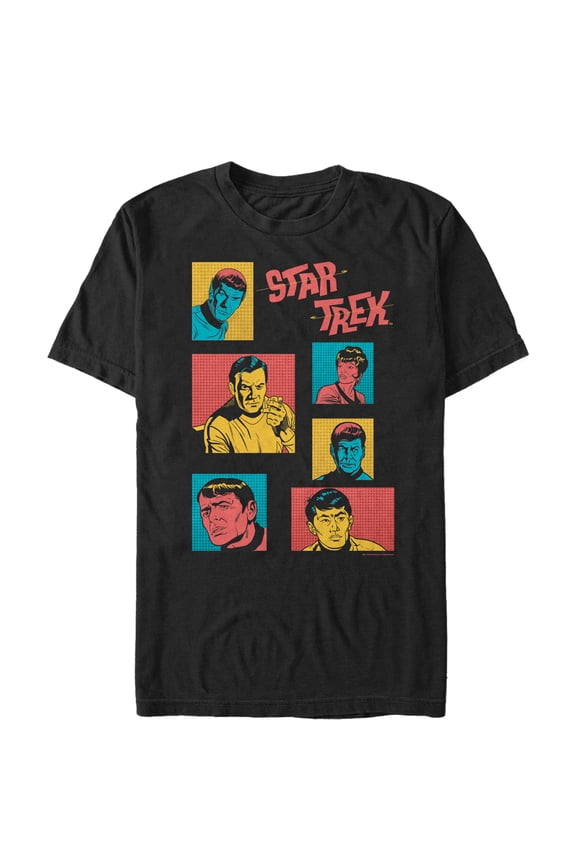 Men's Star Trek: The Animated Series Retro Character Squares Graphic Tee Black X Large