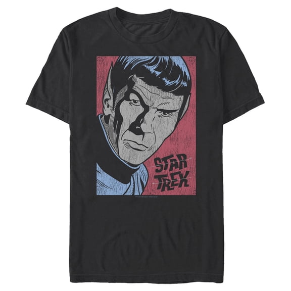 Men's Star Trek: The Animated Series Spock Comic Poster Graphic Tee Black 2X Large