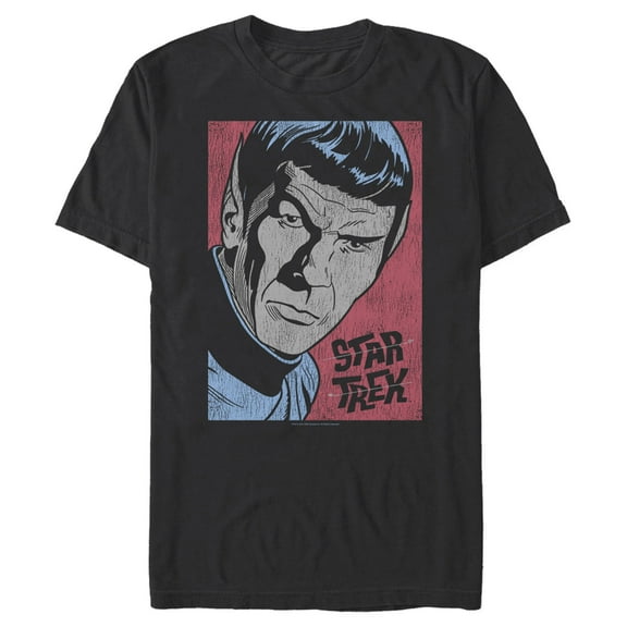 Men's Star Trek: The Animated Series Spock Comic Poster Graphic Tee Black Large