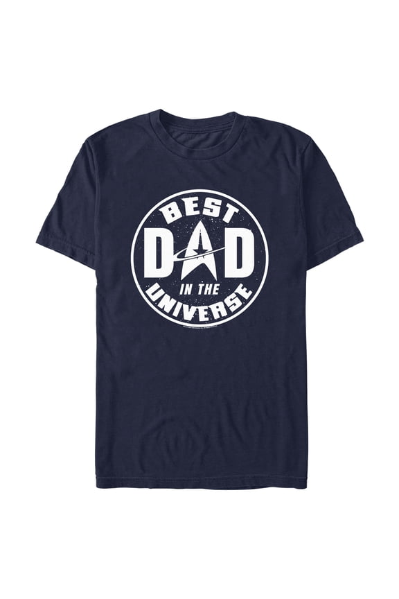 Men's Star Trek: The Next Generation Best Dad In The Universe Graphic Tee Navy Blue 2X Large