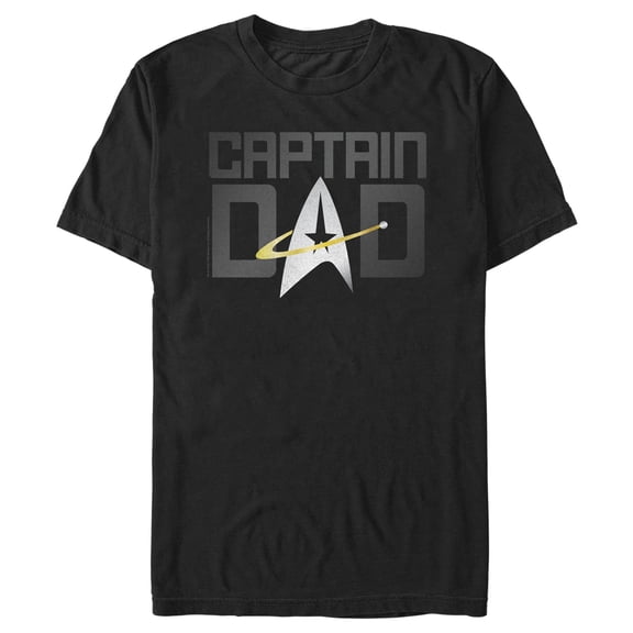 Men's Star Trek: The Next Generation Captain Dad Graphic Tee Black X Large