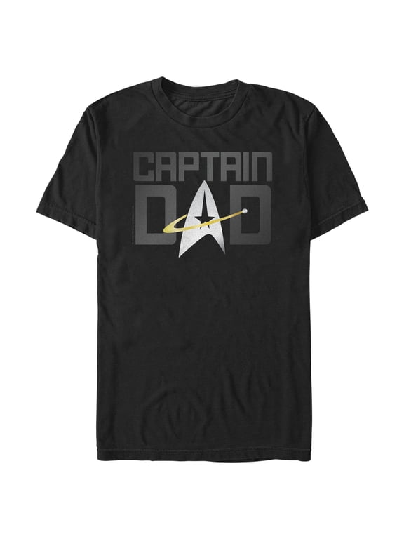Men's Star Trek: The Next Generation Captain Dad Graphic Tee Black X Large