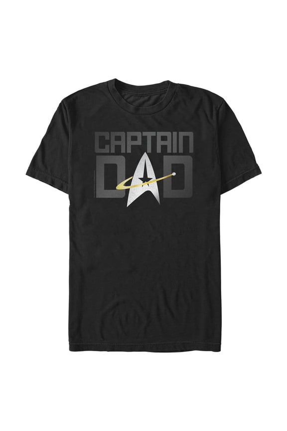 Men's Star Trek: The Next Generation Captain Dad Graphic Tee Black X Large