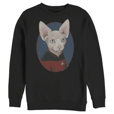 Men's Star Trek: The Next Generation Captain Jean Luc Picard Cat  Sweatshirt Black X Large