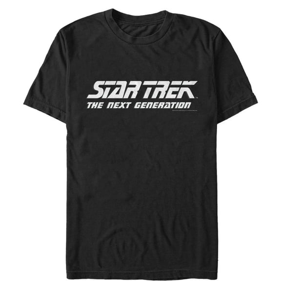 Men's Star Trek: The Next Generation Classic White Title Logo  Graphic Tee Black Medium