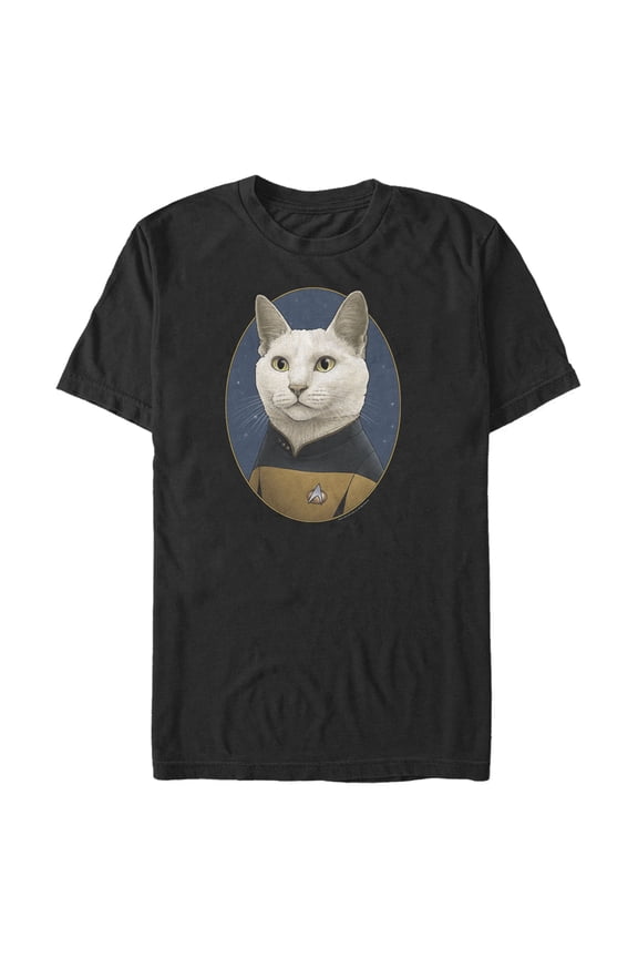 Men's Star Trek: The Next Generation Commander Data Cat Graphic Tee Black Large