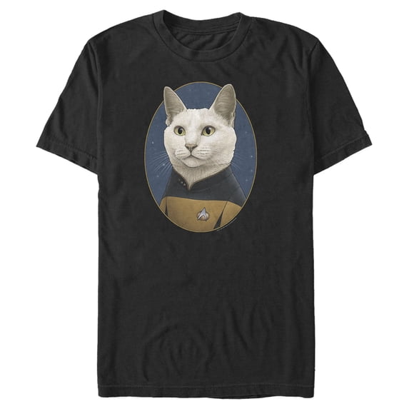 Men's Star Trek: The Next Generation Commander Data Cat Graphic Tee Black X Large