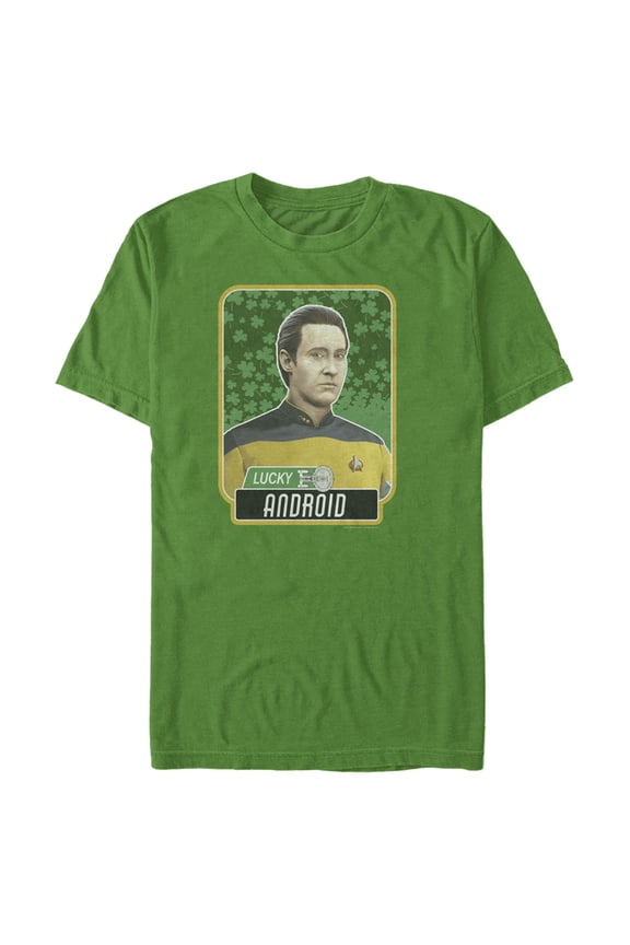 Men's Star Trek: The Next Generation Commander Data St. Patrick's Day Lucky Android Graphic Tee Kelly Green Medium