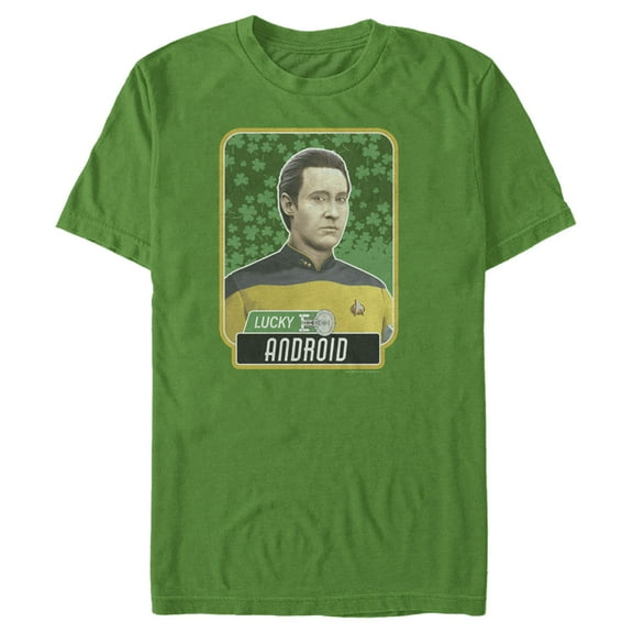 Men's Star Trek: The Next Generation Commander Data St. Patrick's Day Lucky Android Graphic Tee Kelly Green Small